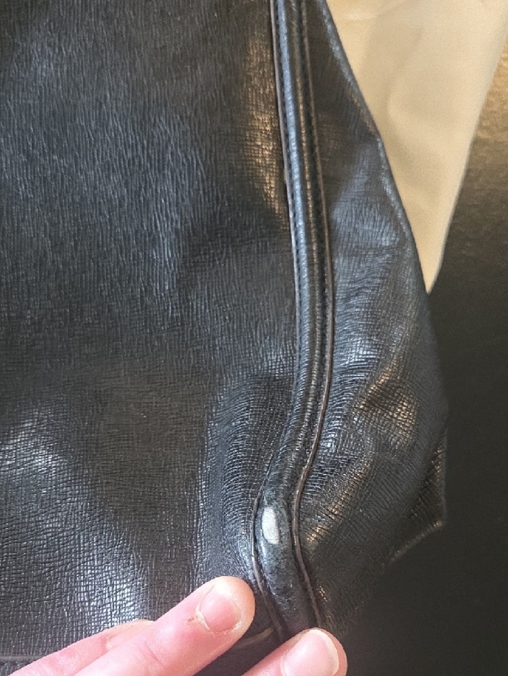 Vintage Coach Black Leather Satchel with Silver Chain Accents - Picture 9 of 13